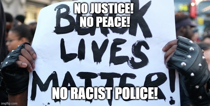 Bruce BLM | NO JUSTICE! 
NO PEACE! NO RACIST POLICE! | image tagged in bruce blm | made w/ Imgflip meme maker