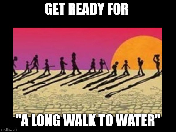 A long walk to water | GET READY FOR; "A LONG WALK TO WATER" | image tagged in thats a lot of damage | made w/ Imgflip meme maker