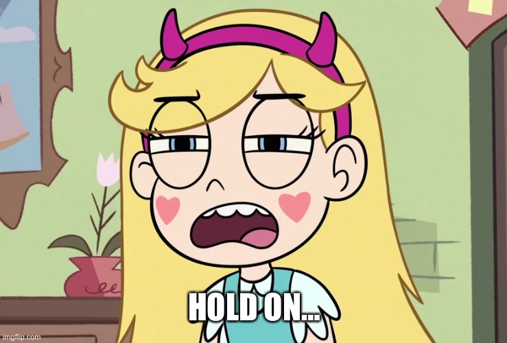 Star Butterfly 'this is not helping' | HOLD ON… | image tagged in star butterfly 'this is not helping' | made w/ Imgflip meme maker