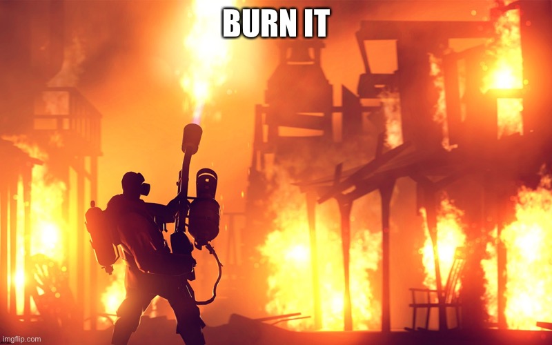 BURN IT DOWN | BURN IT | image tagged in burn it down | made w/ Imgflip meme maker