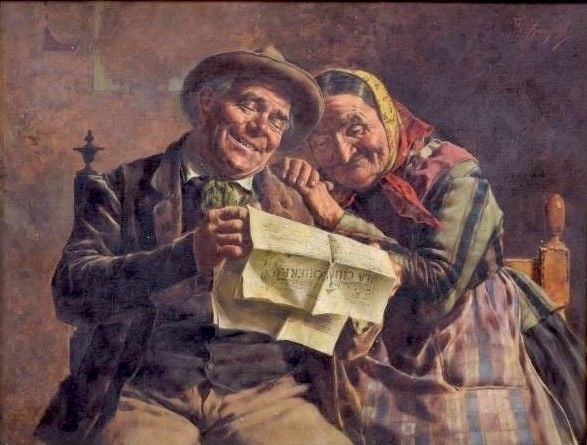 Old Man and Woman Reading Newspaper Blank Meme Template