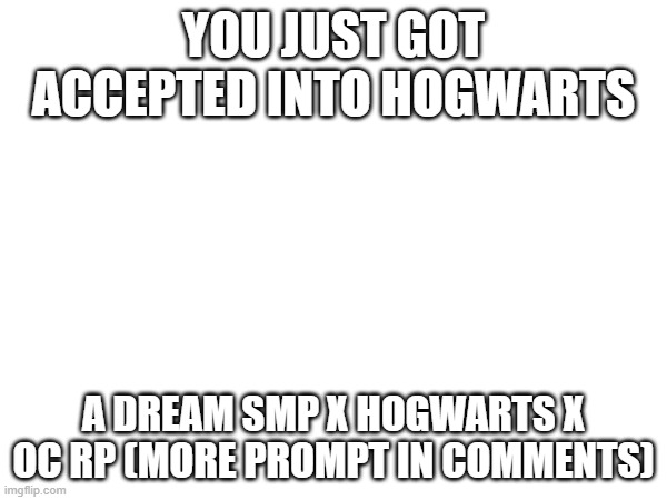 First Year | YOU JUST GOT ACCEPTED INTO HOGWARTS; A DREAM SMP X HOGWARTS X OC RP (MORE PROMPT IN COMMENTS) | image tagged in harry potter | made w/ Imgflip meme maker