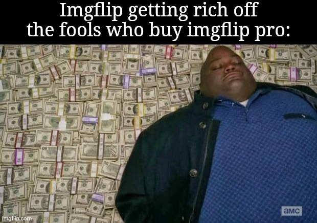 We get it, you can lengthen your gifs and have sound, but tbh, it's not worth it | Imgflip getting rich off the fools who buy imgflip pro: | image tagged in huell money | made w/ Imgflip meme maker