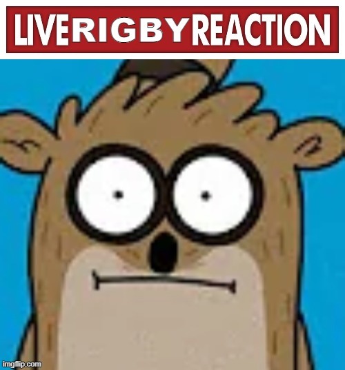 Live rigby reaction | image tagged in live rigby reaction | made w/ Imgflip meme maker