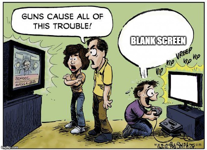 Guns cause all this trouble | BLANK SCREEN | image tagged in guns cause all this trouble | made w/ Imgflip meme maker