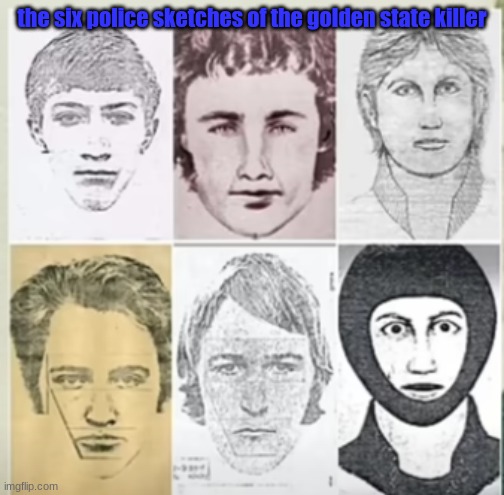 the six police sketches of the golden state killer | made w/ Imgflip meme maker