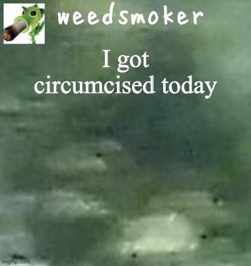 This is definitely potat speaking and not Gnib | I got circumcised today | image tagged in a temp | made w/ Imgflip meme maker