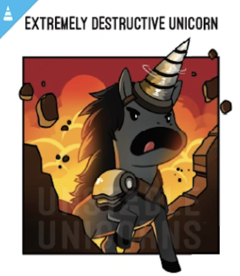 destructive unicorn Blank Meme Template