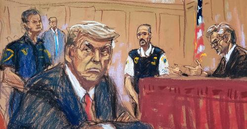 Trump in court Blank Meme Template