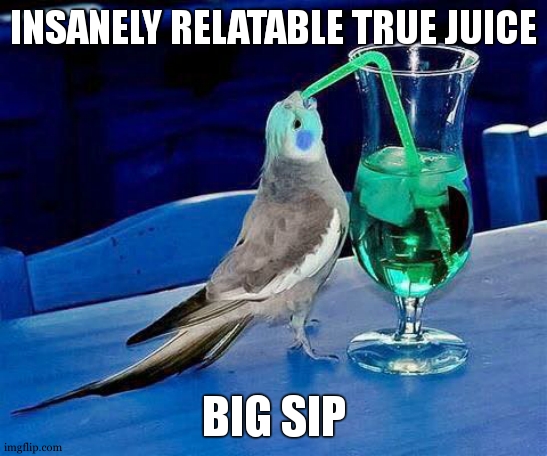 Big Sip | INSANELY RELATABLE TRUE JUICE BIG SIP | image tagged in big sip | made w/ Imgflip meme maker