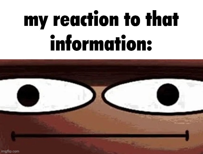 His reaction to that information: | image tagged in his reaction to that information | made w/ Imgflip meme maker