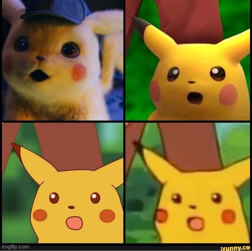 the evelution of surprized pikachu | image tagged in pokemon meme | made w/ Imgflip meme maker
