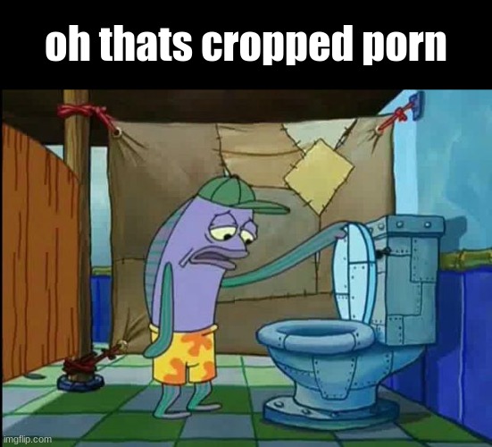 oh thats a toilet spongebob fish | oh thats cropped porn | image tagged in oh thats a toilet spongebob fish | made w/ Imgflip meme maker