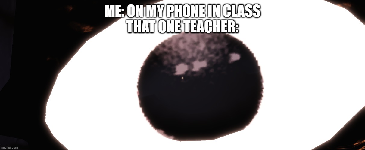 school | ME: ON MY PHONE IN CLASS
THAT ONE TEACHER: | image tagged in school,life,relatable | made w/ Imgflip meme maker