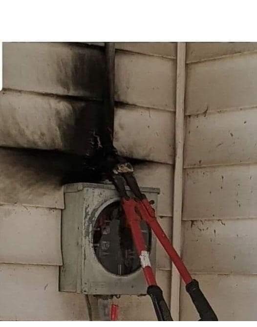 Electrical box fire Blank Meme Template