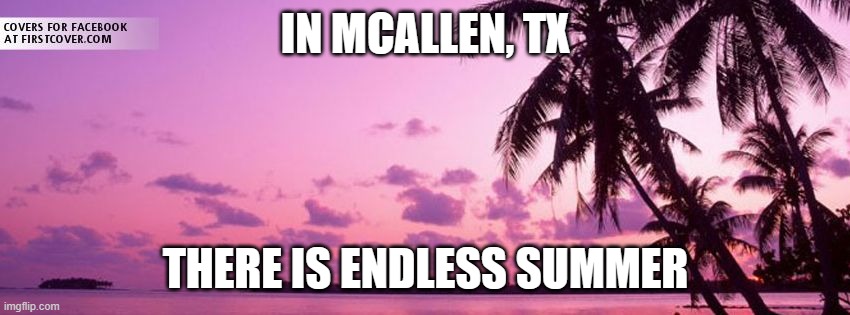 I used to live there, it was hot all year round. It only snowed once while I was living there, and the last time it snowed there | IN MCALLEN, TX; THERE IS ENDLESS SUMMER | image tagged in endless summer | made w/ Imgflip meme maker