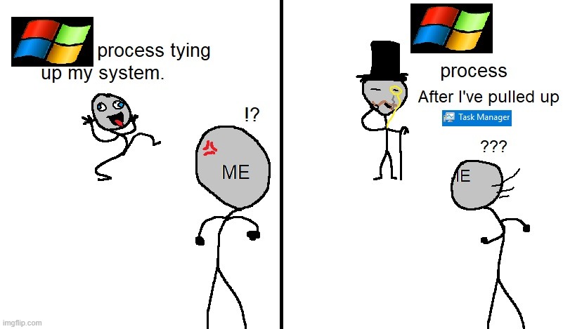 Windows Ce Me NT | image tagged in windows,bloatware,cement,stick figure | made w/ Imgflip meme maker