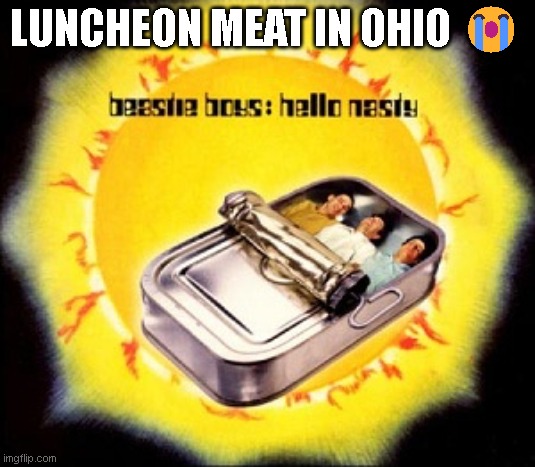 Ohio Luncheon Meat :( | LUNCHEON MEAT IN OHIO 😭 | image tagged in hello nasty | made w/ Imgflip meme maker