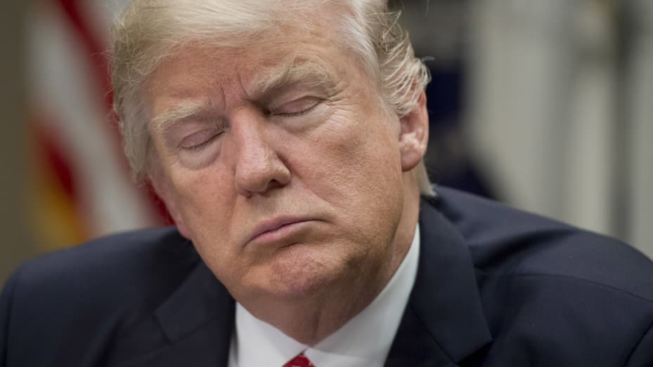 Trump asleep eyes closed old man's nap time Blank Meme Template