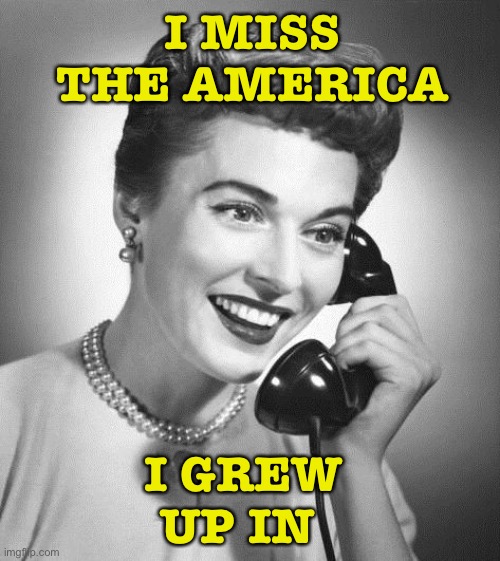 I Miss the America I Grew Up In | I MISS THE AMERICA; I GREW UP IN | image tagged in vintage phone | made w/ Imgflip meme maker