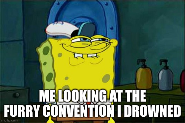 SUNK | ME LOOKING AT THE FURRY CONVENTION I DROWNED | image tagged in memes,don't you squidward,anti furry | made w/ Imgflip meme maker