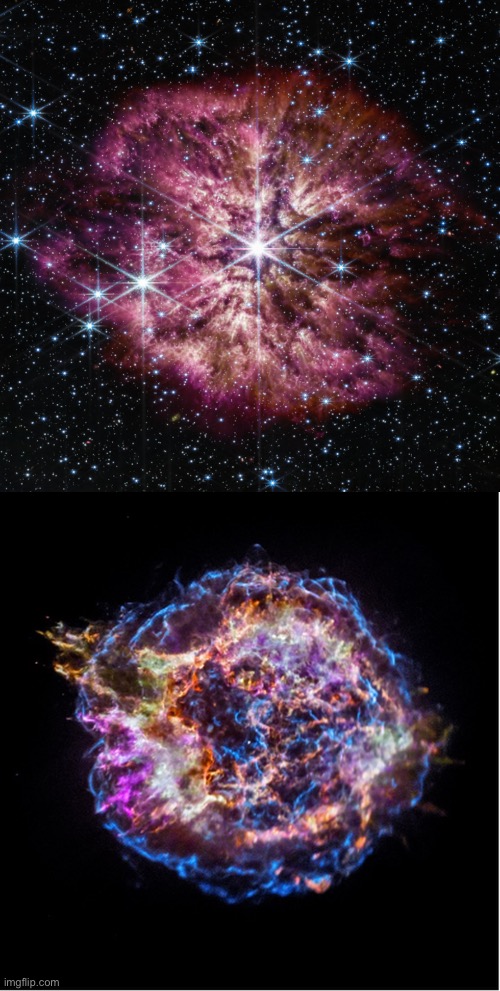 more photos taken by the james webb telescope of cassiopeia-a. beautiful. | made w/ Imgflip meme maker