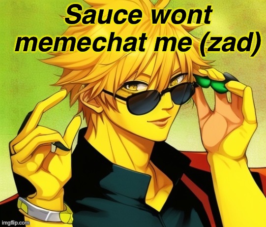 Zad | Sauce wont memechat me (zad) | image tagged in lucotic s oc | made w/ Imgflip meme maker