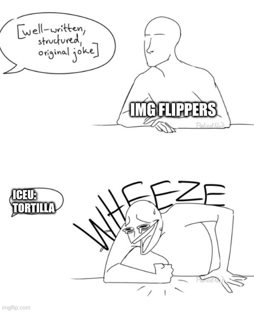 Wheeze | IMG FLIPPERS; ICEU: TORTILLA | image tagged in wheeze | made w/ Imgflip meme maker