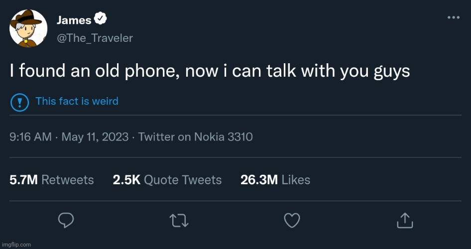 The Traveler: Dont pay to the fact my name is James | made w/ Imgflip meme maker