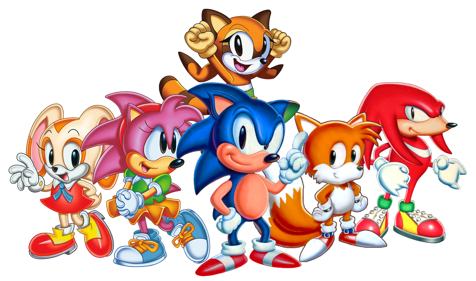 sonic the hedgehog, amy rose, tails, knuckles the echidna, cream