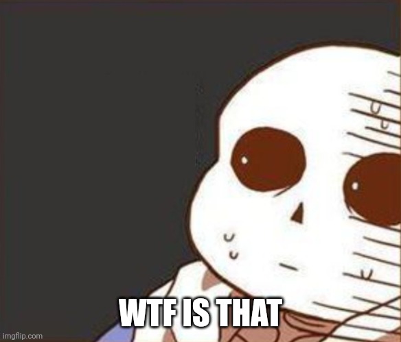 sans wtf | WTF IS THAT | image tagged in sans wtf | made w/ Imgflip meme maker