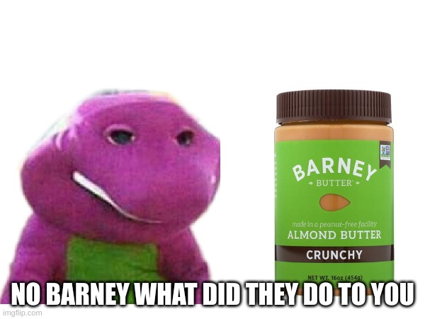 NOOOOO | NO BARNEY WHAT DID THEY DO TO YOU | image tagged in barney the dinosaur,funny memes,fun,you had one job | made w/ Imgflip meme maker