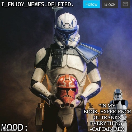 I_enjoy_memes captain rex announcement template Blank Meme Template