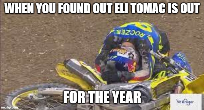 WHEN YOU FOUND OUT ELI TOMAC IS OUT; FOR THE YEAR | image tagged in sad | made w/ Imgflip meme maker