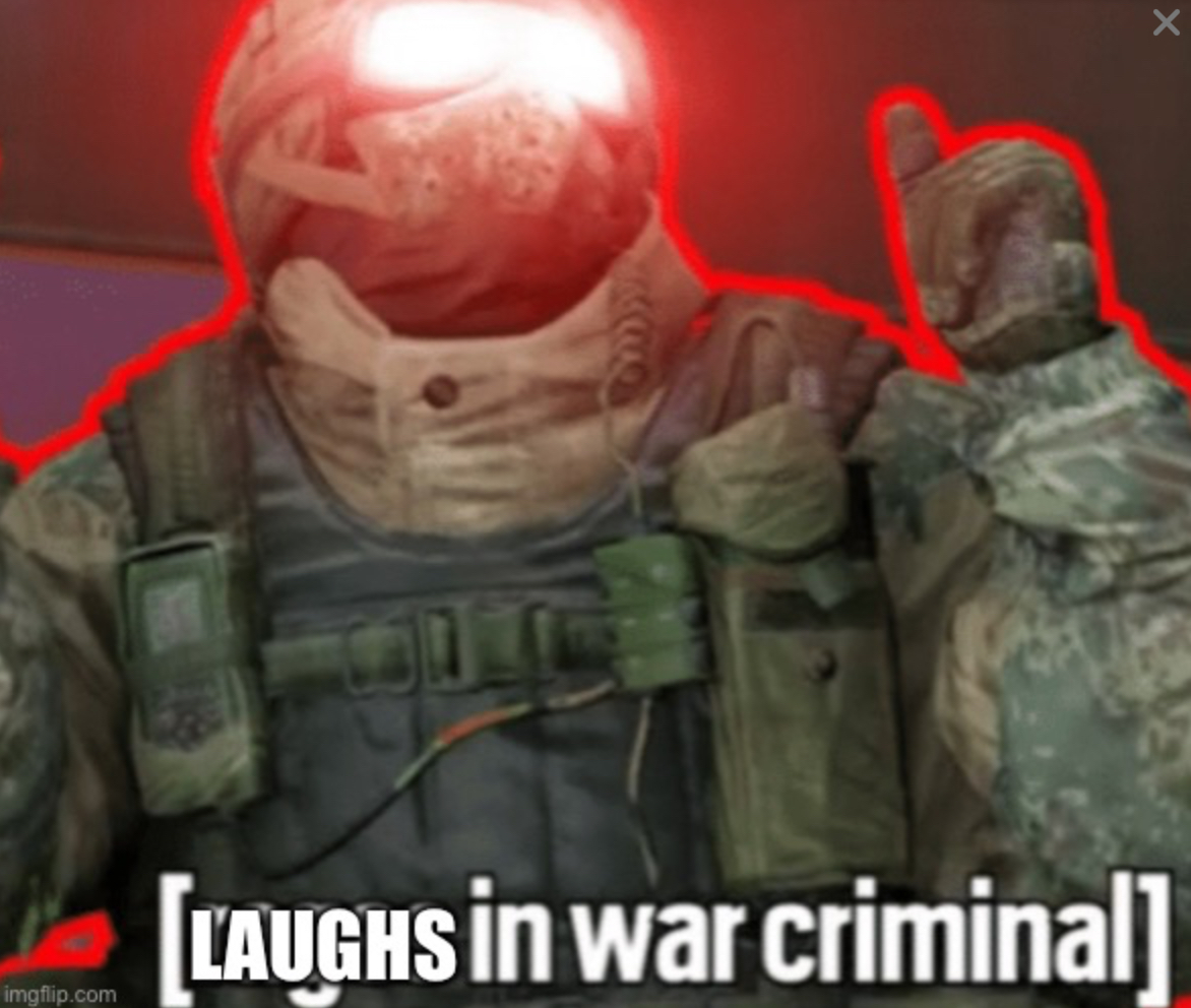 High Quality Laughing in war criminal Blank Meme Template
