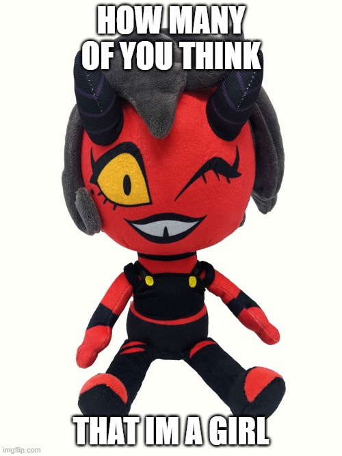 Plush millie | HOW MANY OF YOU THINK; THAT IM A GIRL | image tagged in plush millie | made w/ Imgflip meme maker