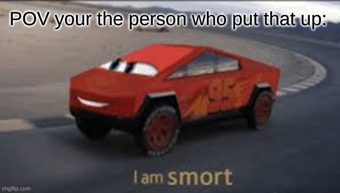 I am smort | POV your the person who put that up: | image tagged in i am smort | made w/ Imgflip meme maker