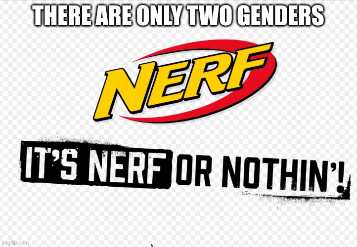 Nerf or nothin’ | THERE ARE ONLY TWO GENDERS | image tagged in nerf or nothin | made w/ Imgflip meme maker