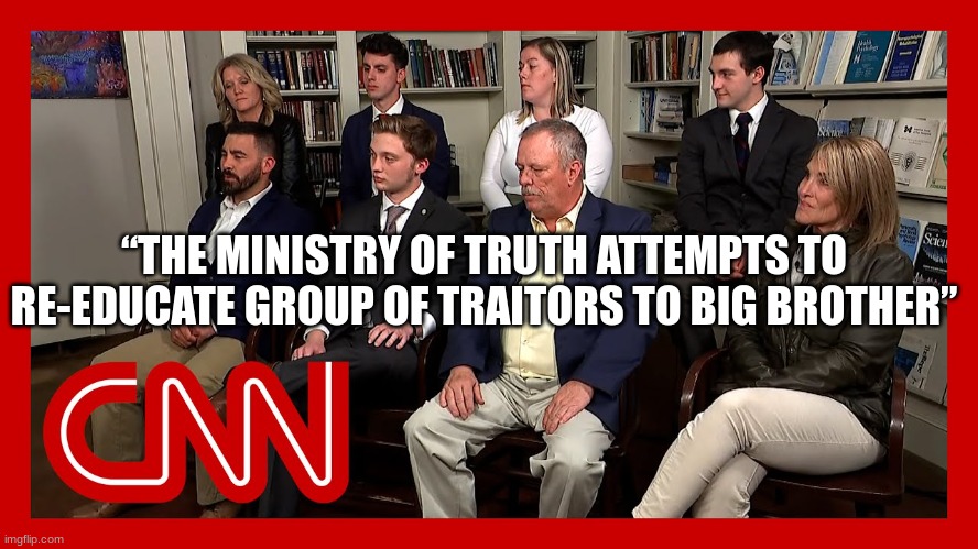 “THE MINISTRY OF TRUTH ATTEMPTS TO RE-EDUCATE GROUP OF TRAITORS TO BIG BROTHER” | made w/ Imgflip meme maker