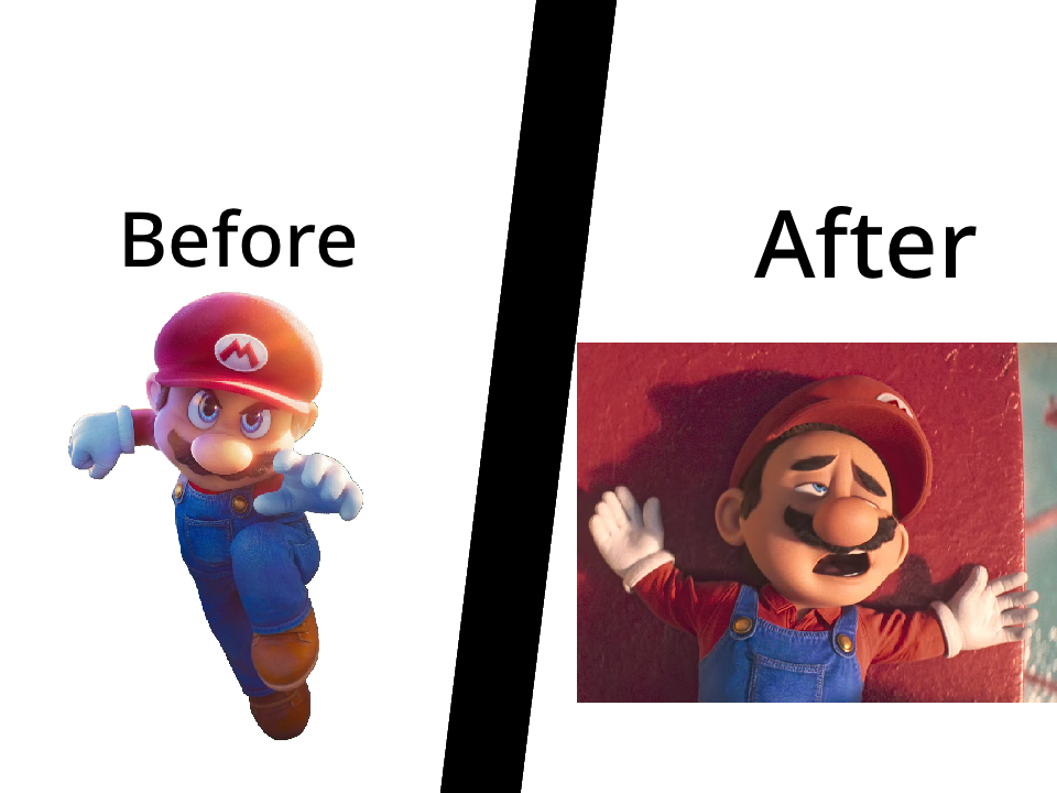 Mario before after Blank Meme Template