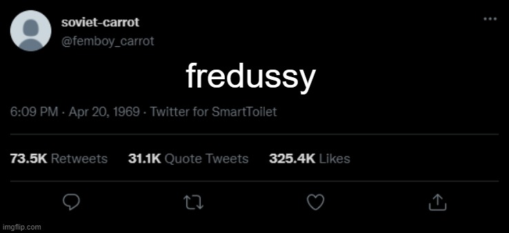 @HowBoutWeTalkAboutBRUNOOOO | fredussy | image tagged in soviet-carrot twitter announcement template not femboy | made w/ Imgflip meme maker