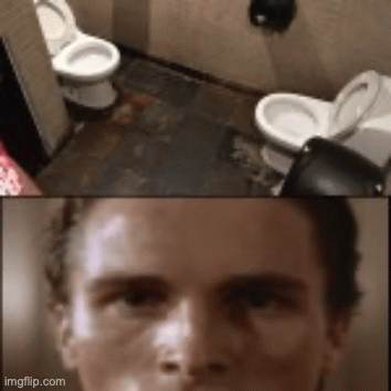 *intense starring* | image tagged in gifs,funny,toilets,memes,bateman,homelander | made w/ Imgflip images-to-gif maker