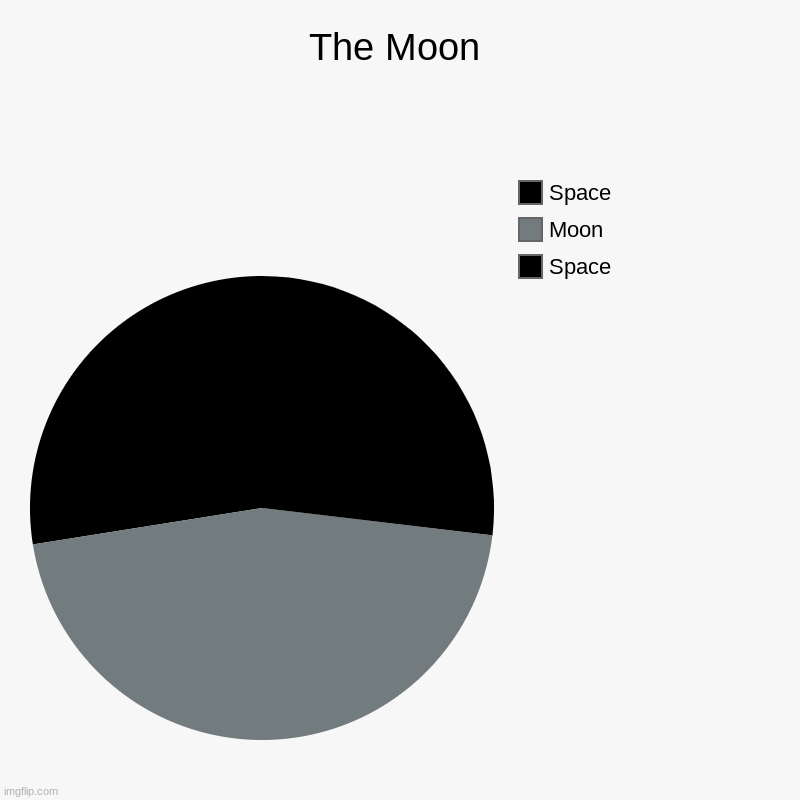 This is the Moon | The Moon | Space, Moon, Space | image tagged in charts,pie charts | made w/ Imgflip chart maker