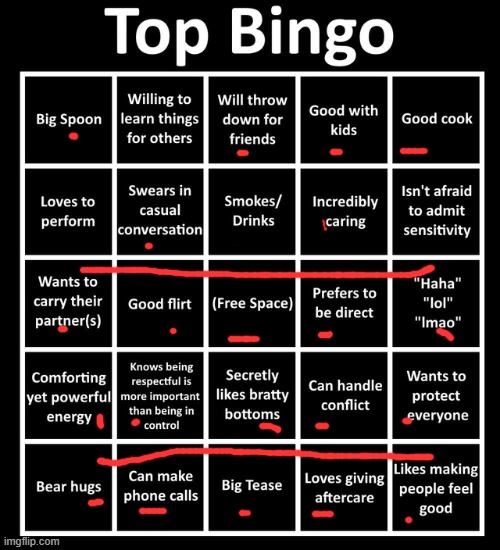dats noice | image tagged in top bingo | made w/ Imgflip meme maker