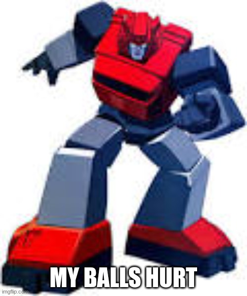 my balls hurt | MY BALLS HURT | image tagged in transformers,balls,funny | made w/ Imgflip meme maker