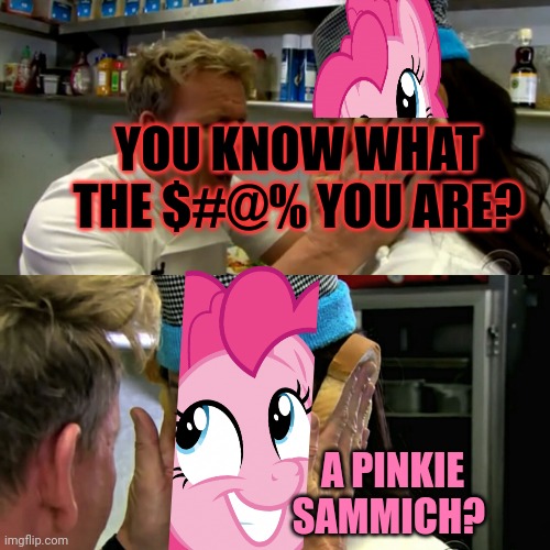 Gordon Ramsay Idiot Sandwich | YOU KNOW WHAT THE $#@% YOU ARE? A PINKIE SAMMICH? | image tagged in gordon ramsay idiot sandwich | made w/ Imgflip meme maker