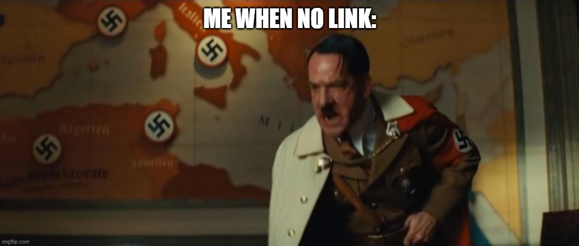 Hitler Nein Blank | ME WHEN NO LINK: | image tagged in hitler nein blank | made w/ Imgflip meme maker