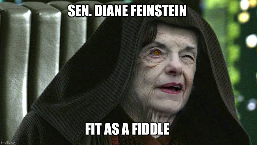 SEN. DIANE FEINSTEIN; FIT AS A FIDDLE | image tagged in diane feinstein,congress,senate | made w/ Imgflip meme maker