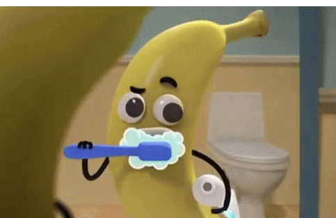 Banana Joe Brushing Teeth Blank Meme Template