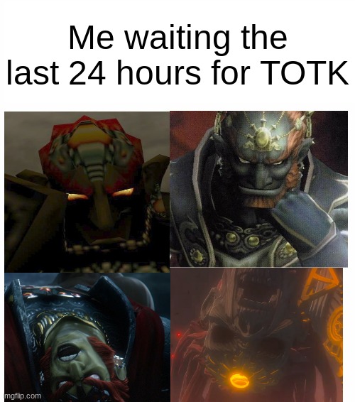 Me fr | Me waiting the last 24 hours for TOTK | image tagged in matt damon gets older | made w/ Imgflip meme maker